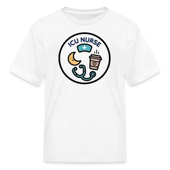 ICU Nurse Moon Coffee Stethoscope - Kid's T-Shirt - white - Front