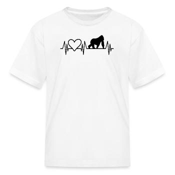 Ape Heartbeat Heart - Kid's T-Shirt - white - Front