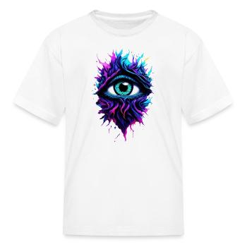 Neon Eye - Kid's T-Shirt - white - Front