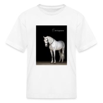ArtEquestre equestrian fashion- white horse - Kid's T-Shirt - white - Front