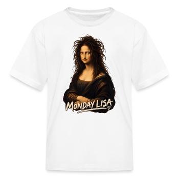 Monday Lisa Parody Tee Art - Kid's T-Shirt - white - Front