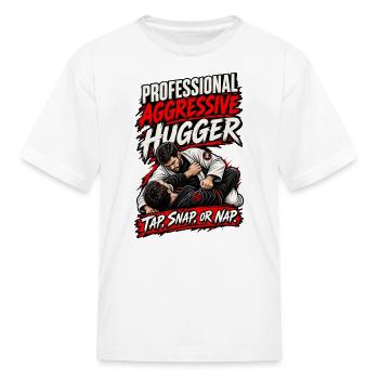 Professional Aggressive Hugger BJJ Shirt - Kid's T-Shirt - white - Front