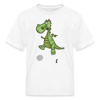 The Scared Dino - Crazy Cool Kids Shirt Design - Kid's T-Shirt - white - Front