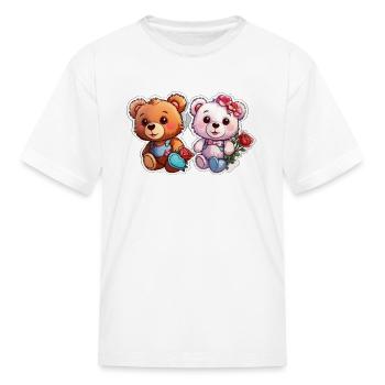 "Adorable Duo: Bear Hugs and Love in Every Paw Pr - Kid's T-Shirt - white - Front
