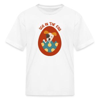 Dog in the egg Easter Egg - Kid's T-Shirt - white - Front