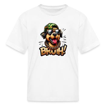 Bruh Bulldog Bling - Kid's T-Shirt - white - Front
