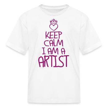 Keep Calm Artist Cool Artist Gift - Kid's T-Shirt - white - Front