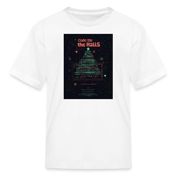 Code the Halls Christmas Tree - Kid's T-Shirt - white - Front