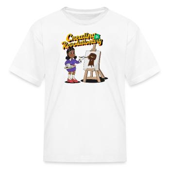 Creating Is Revolutionary black power - Kid's T-Shirt - white - Front