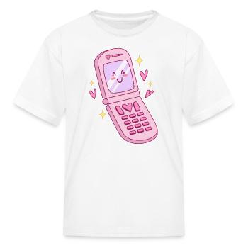 Cute phone drawing - Kid's T-Shirt - white - Front