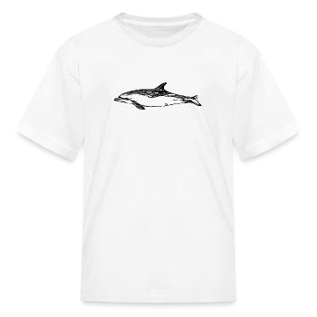 Cute Dolphin - Toothed Whale - Marine Mammal - Kid's T-Shirt - white - Front