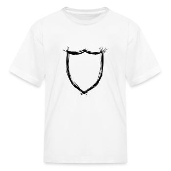 Shield, Coat of arms template, badge, hand drawn - Kid's T-Shirt - white - Front