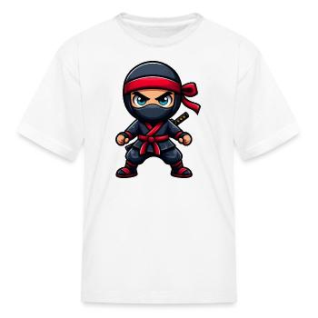 Cute Ninja Hero with Red Bandana - Kid's T-Shirt - white - Front