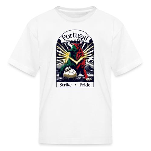 Portugal Iberian Wolf Soccer T Shirt, Pride Gift - Kid's T-Shirt