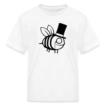 top hat bees sir - Kid's T-Shirt - white - Front