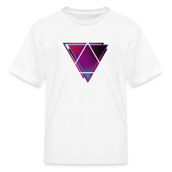 "Triangle Bliss: Geometric Marvel T-Shirt" - Kid's T-Shirt - white - Front