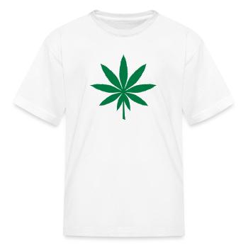 cannabis dope grass leaf - Kid's T-Shirt - white - Front