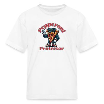 Rottweiler Pizza Funny Pepperoni Protector - Kid's T-Shirt - white - Front