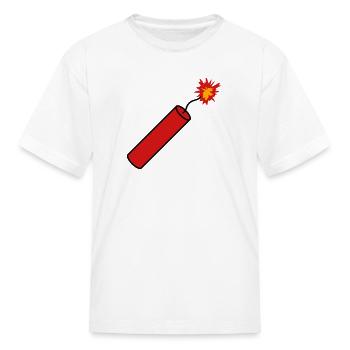 rod tnt dynamite explode explosion explosive bomb - Kid's T-Shirt - white - Front