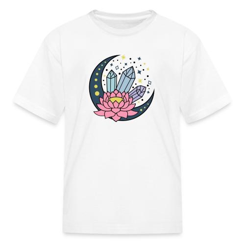Half A Moon, Healing Crystals Lotus Flower - Kid's T-Shirt