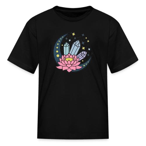 Half A Moon, Healing Crystals Lotus Flower - Kid's T-Shirt