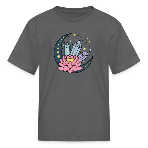 Half A Moon, Healing Crystals Lotus Flower - Kid's T-Shirt