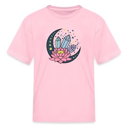 Half A Moon, Healing Crystals Lotus Flower - Kid's T-Shirt