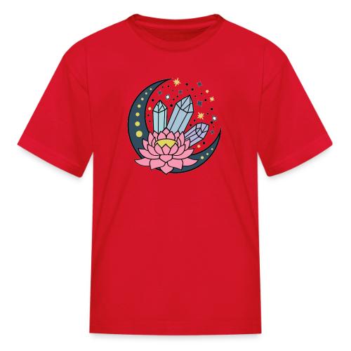 Half A Moon, Healing Crystals Lotus Flower - Kid's T-Shirt