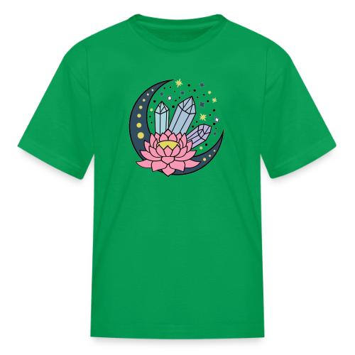 Half A Moon, Healing Crystals Lotus Flower - Kid's T-Shirt