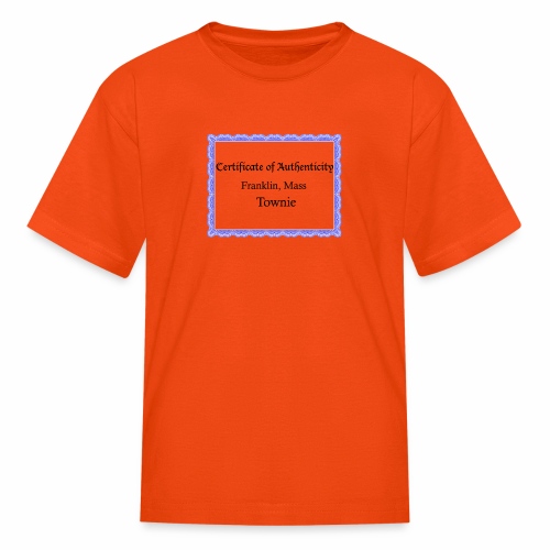 Franklin Mass townie certificate of authenticity - Kids' T-Shirt