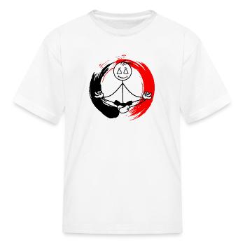 Sit in zen meditation in zen circle - Kid's T-Shirt - white - Front