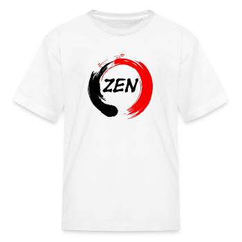 Word zen in zen circle - Kid's T-Shirt - white - Front