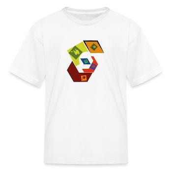 BRAIN CUBE PATTERN DESIGN - Kid's T-Shirt - white - Front