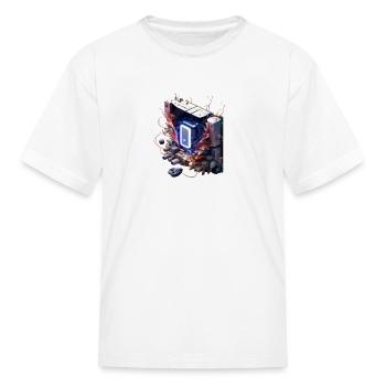 Playstation PS around it an open circuit digital - Kid's T-Shirt - white - Front