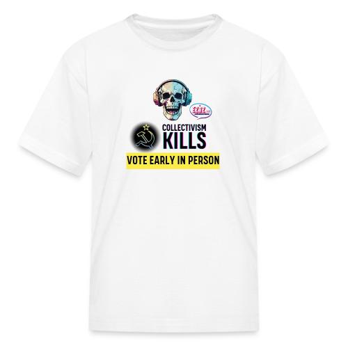 Collectivism Kills Transparent -black font - Kid's T-Shirt