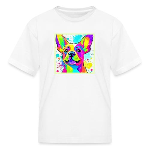 Vibrant Frenchie Bulldog Puppy Art - Kid's T-Shirt