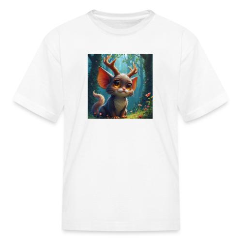 Magical Forest Creature with Deer Horns - Kid's T-Shirt