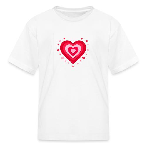 Layered Red & Pink Heart – Cute Valentine Love - Kid's T-Shirt