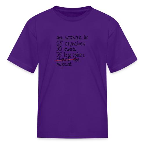 Abs Workout List - Kid's T-Shirt