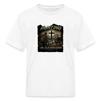 Christian Hunting Shirt Cross Hunter Faith - Kid's T-Shirt - white - Front