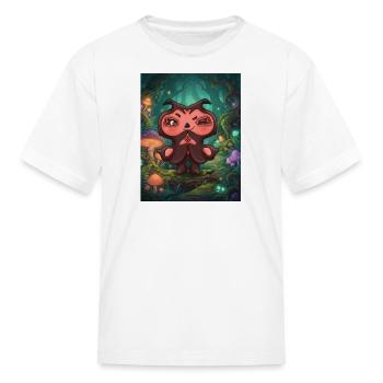 Neon Mushrooms Panda in Enchanted Forest - Kid's T-Shirt - white - Front