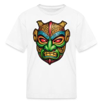 AI Tiki Mask Cartoon - Kid's T-Shirt - white - Front