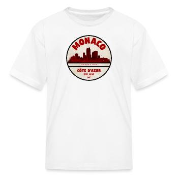Monaco Skyline Badge - Kid's T-Shirt - white - Front
