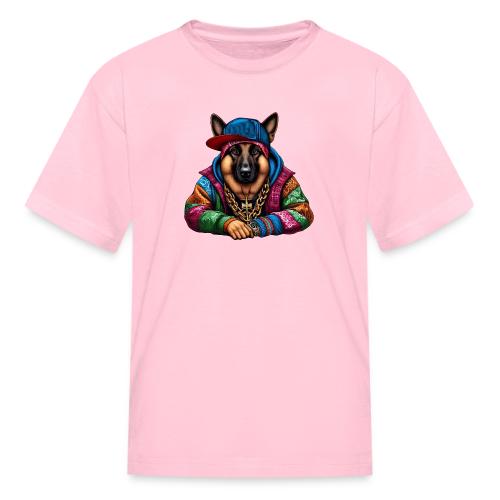 German Shepherd The Rapper Drawing - Kid's T-Shirt