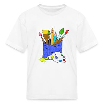 brush art Artistic Christmas present artist paint - Kid's T-Shirt - white - Front
