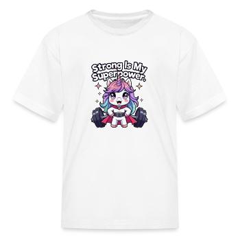 Strong Unicorn Powerlifting - Kid's T-Shirt - white - Front