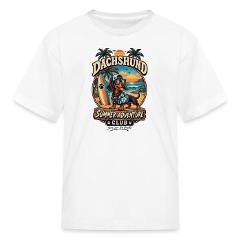 Dachshund Summer Adventure Patch - Kid's T-Shirt - white - Front