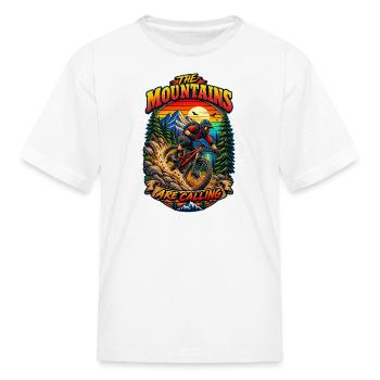The Mountains Are Calling Biker - Kid's T-Shirt - white - Front