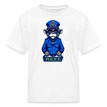 Police Monkey - Kid's T-Shirt - white - Front