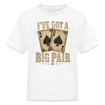 Big Pair Poker Ace Cards - Kid's T-Shirt - white - Front
